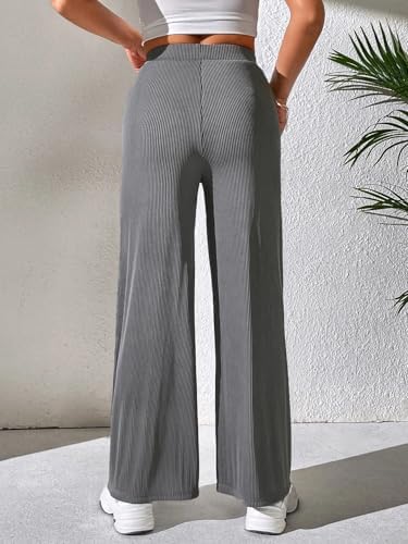 Image of Preneum Women High Waist Korean Wide Leg Trousers, Loose Fit Casual Lounge Pants, Travel, Office & Streetwear Comfortable Stylish Bottom Wear (Available Plus Size)