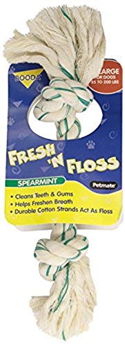 Booda Fresh N Floss 2 Knot Bone Rope Dog Toy, X-Large, Spearmint #TOP3