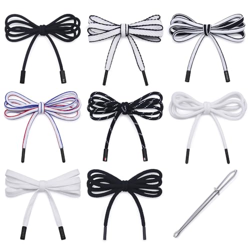 SEMINI Drawstring 8 Pieces 48 Inch Replacements Drawstring Cords Strings with Easy Threader for Running Shorts Sweatpants Pants Jackets Coats Swim Trunks Tote Bag