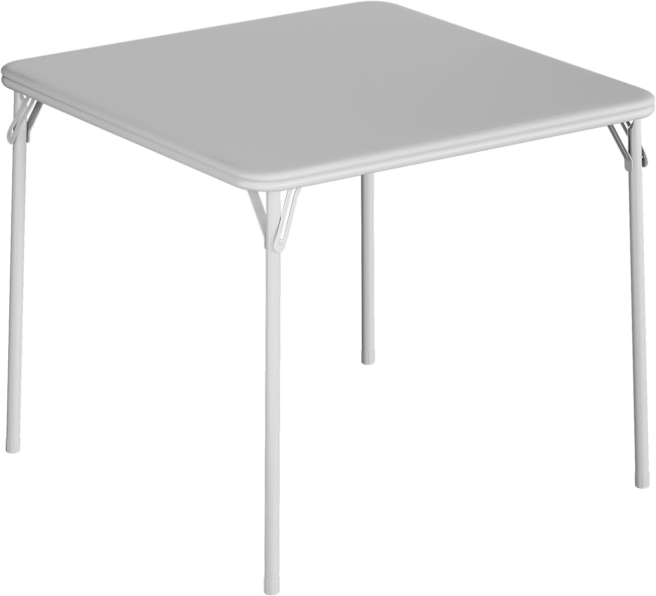 34 Inch Folding Card Table with Padded Top, Portable Square Game Table for 4 Players, Collapsible Indoor Outdoor Table for Poker, Parties, Picnics, Puzzles - Easy Carry & Storage, No Assembly, Gray