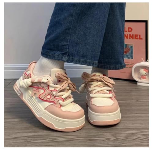 Y2K Cute Shoes Walking Sneakers for Women, Fashionable & Comfortable Chunky Sole Sneakers, Retro Style & Dopamine Color Platform Shoes4