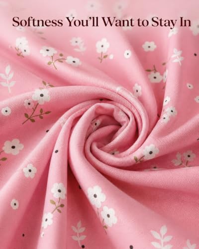 Image of BSB HOME 240 TC Cotton King Size Bedsheet, Premium Soft Breathable Floral Printed Double Bed Sheet, Bed Cover for Bedroom, Durable Bedding, 90 x 100 Inches (229 x 254 cm) - Blush Pink