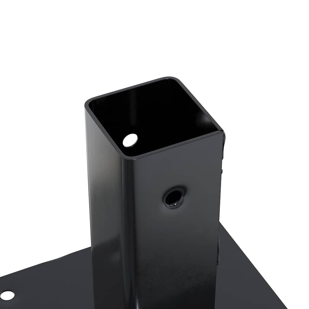 Postes cuadrados 46 x 46 mm, 12 unidades, acero con recubrimiento en polvo, soporte estable para postes de vallas, madera, metal, WPC, ideal para terraza, jardín, balcón, montaje y
