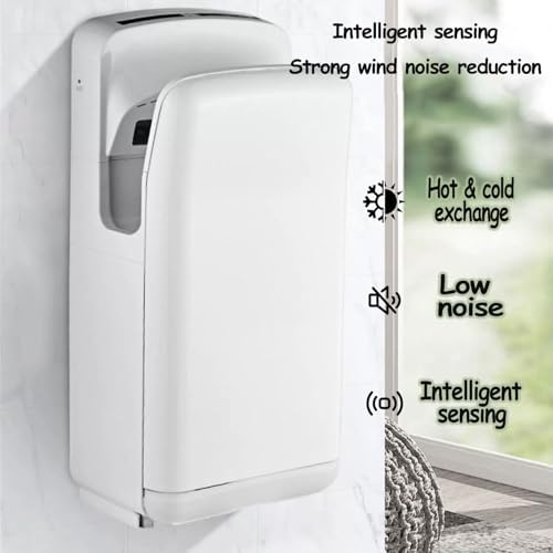 High-Efficiency Automatic Hand Dryer - Vertical Design with Hot & Cold Air - Fast Drying for Bathrooms, Restaurants, Hospitals, Hotels & Large Spaces - Commercial Quality