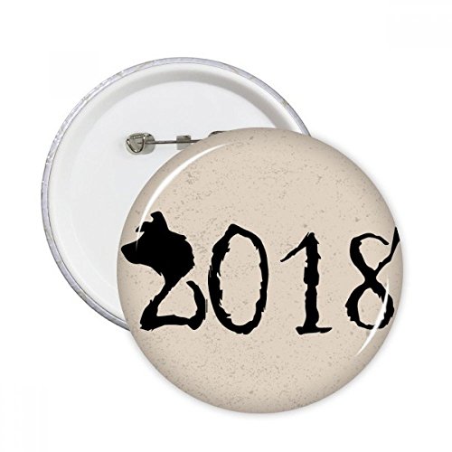 Broches rondes grand chien à offrir en cadeau de fin d'année pour vêtements 5pcs