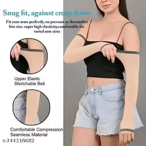 Image of Topibaaz Unisex Arm sleeves with UV Protection for Men and Women Outdoor Indoor Sports UPF 50 Arm Cover with Compression & Cooling Effect Summer Hand Gloves