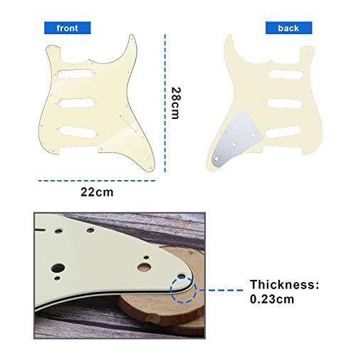 Pickguard SSS 11 Trous pour Guitare Droitier Compatible avec Fender Stratocaster USA/Mexicain Standard SSS Panneau de… - Les Beatles, Paul McCartney, John Lennon, RIngo Starr, George Harrison Pickguard SSS 11 Trous pour Guitare Droitier Compatible avec Fender Stratocaster USA/Mexicain Standard SSS Panneau de… – Image 4