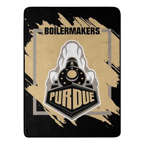 NORTHWEST Enterprises NCAA 46x60 Dimensional Design Micro Raschel Throw Blanket (Purdue Boilermakers)