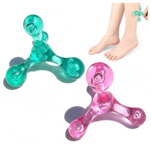 HESUSUSI Masajeador de Punto Gatillo de 4 Puntos 2 piezas Empujador Corporal Manual De Plástico Masajeador De Mano De Cuatro Puntos para espalda, cuello, hombros