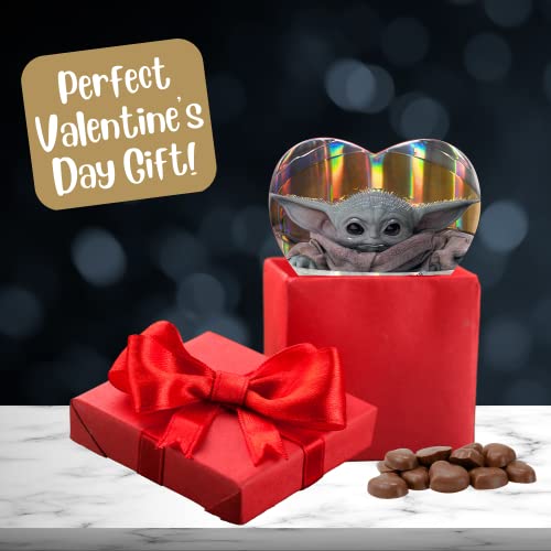 Valentine’s Day Baby Yoda Mandalorian Heart Tin, Milk Chocolate Candies With Caramel Filling, Vday Candy For Gift Baskets Or Party Favors, 4.94 Ounces #TOP4