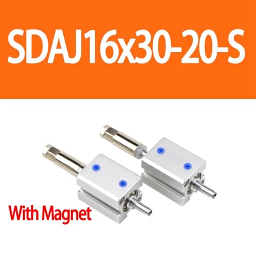 Vérin pneumatique compact SDAJ16x30-20-S double effet alu