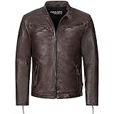 PAULGOS Herren Lederjacke Echtes Leder Jacke Echtleder Übergangsjacke Fashion in 5 Farben Gr. S-7XL Modell 2 (Braun, 7XL)