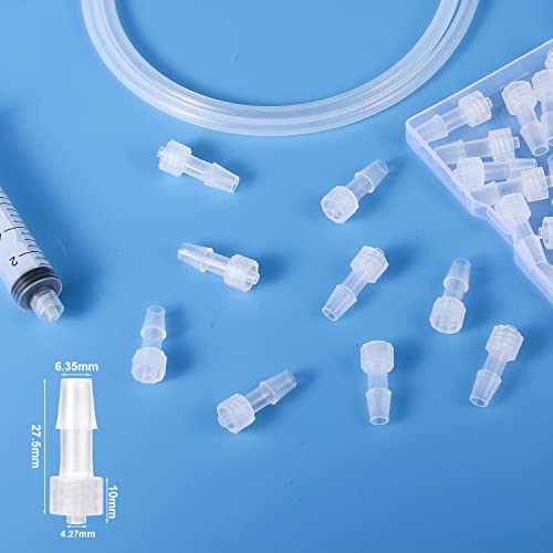 30pcs Syringe Adapter, Clear Male Luer Lock 1/4" Luer Lock Connector
