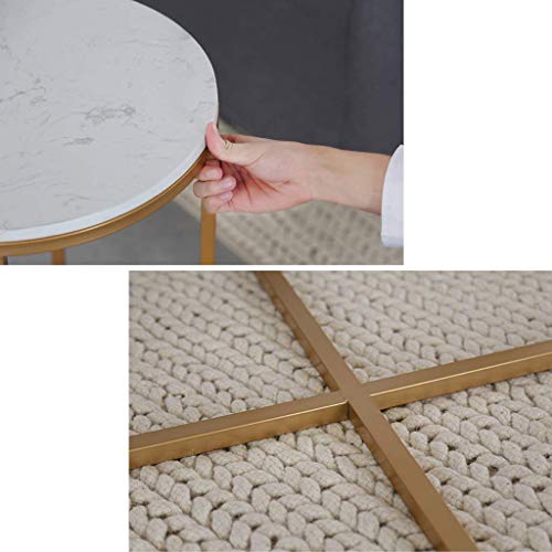 Table basse ronde en marbre blanc : le meuble idéal gain de place - 6