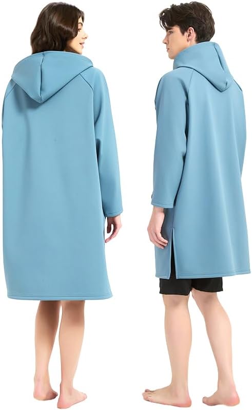 Waterproof Swimming Parka, Windproof Fleece Lined Surf Poncho Coat, Water Resistant Oversized Jacket for Swimming - Image 2