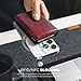VULKIT Pop up Card Wallet Minimalist Cash Wallets RFID Blocking Leather Smart Credit Card Holder with ID window for Men (Wine)