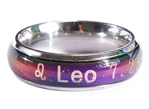 Anillos de humor Acchen de 12 constelaciones ajustables que cambian de color con caja