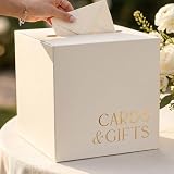 Elegant Wedding Card Box - Beige Gift Card Holder w/ Gold Foil that Matches Perfectly with Your Party...