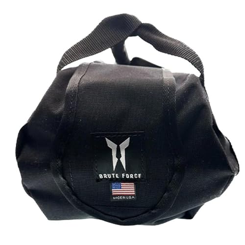 Brute Force Kettlebell Sandbags - Adjustable Workout Equipment for Home Gym and Cross Training - Black - 30lbs and 45lbs Capacity - Made in the USA -  Brute Force Sandbags, BF-KBS-BLK45