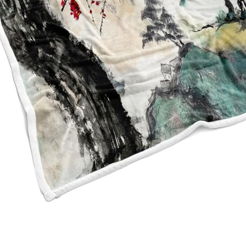 Bcsewcg 20000 Japanese Throw Blanket, Asian Anime Japanese Cherry Blossom Nature Landscape Soft Warm Flannel Throw Blanket thumb #8
