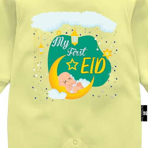 Image of The Peppy Tend inchMy First Eid Baby Unisex Printed 100% Cotton Full Rompers Full Sleeves Regular Fit