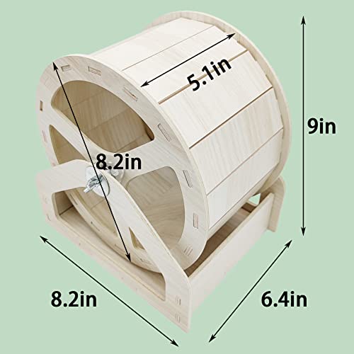 Bnosdm Hamster Exercise Wheel Silent Wooden Small Pet Running Spinner Wheel With Stand Quiet Play Toy For Gerbil Mice Chinchilla Hedgehog Guinea Pig Rat Small Animal 8Inch #TOP5