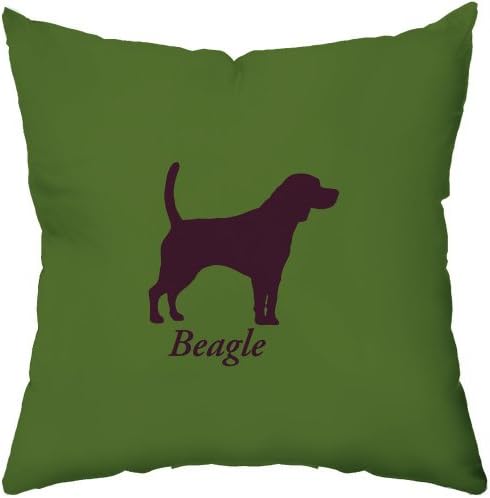 Checkerboard Decorative Throw Pillow, 18 by 18-Inch, Beagle, Olive
