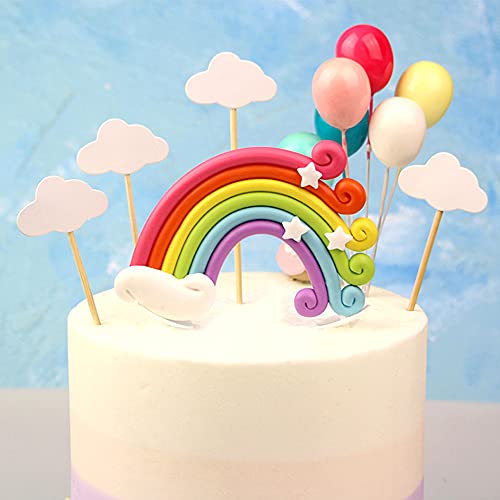 Aprildecember C100221 Rainbow Cake Topper, Handmade Rainbow Star Cake Cupcake Topper thumb #2