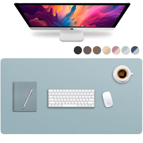 Vine Creations PU Leather Desk Pad 44" x 22" (Light Blue)