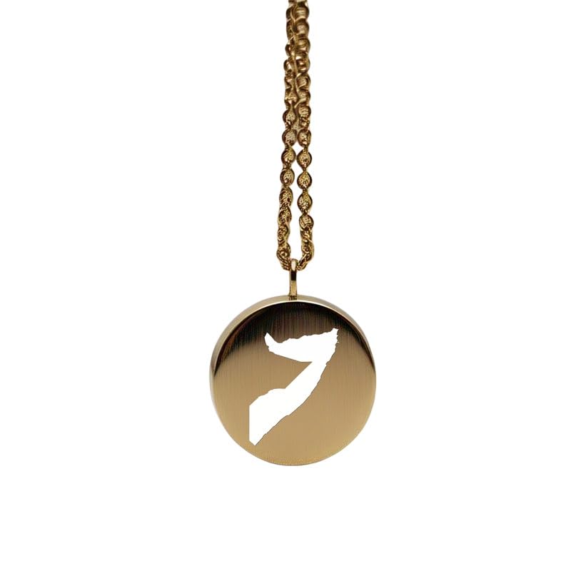 Pendentif carte de la Somalie en argent précieux plaqué or 14k