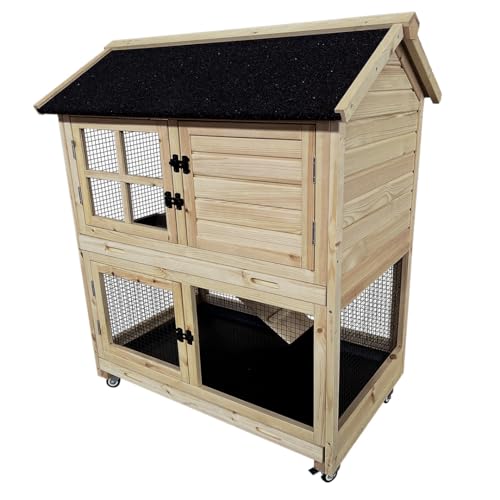 Duvo+ Woodland Kaninchenstall Mit Rädern Flappy Pinus Holz