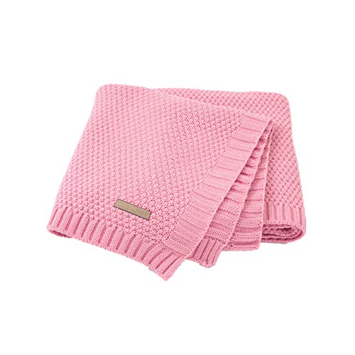 Odot Couverture Bébé Tricot Enfant Douce et Douillette, Plaid Bebe - 80x100 cm, Couvertures Polaire pour Bébé, Garçon, Filles, Tout-Petit, Lit d'enfant, Poussette