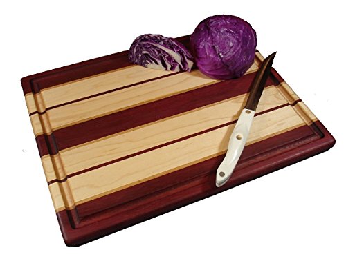 Tabla de Cortar Grande Serie Route 66 - Purpleheart, Cerezo y Arce miniatura 1