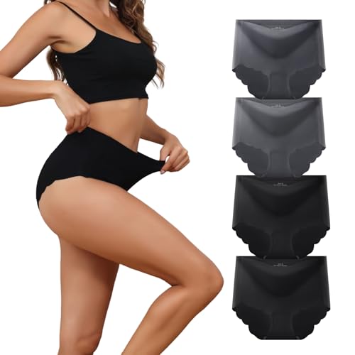 Sweetneed chida yi Bragas Mujer Sin Costuras Talle Alto Invisible Menstruales Dim Microfibra Braguita Cintura Elástico Brief Bikini Culotte Ropa Interior Sexy Ropa Interior Cómodas Suaves