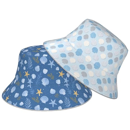 Image of Bucket Hat Double-Side-Wear Reversible Sun Hat Beach Travel Hiking for Women Men
