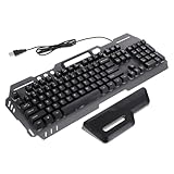 VERDANVERSE 有線フルキーボード キー 防水設計 ゲーミング オフィス対応 人間工学に基づくパームレスト付き 静音耐久型マルチシナリオ使用可能