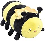 Cute Round Anime Bumble Bee Plush Toys, Hugging Pillow Honey Bee Doll Gift for Kids & Lovers in Birthday, Christmas, Valentine's Day (9 Inch)