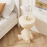 Schlafzimmer Seitentische, Wohnzimmersofa Dekorativen Beistelltisch, Kreativer Seitentisch, Sofa -Kreis Couchtisch, beweglicher Beistelltisch für Sofas, Wohnzimmer, Nachteile, Balkon klein (Milchig)