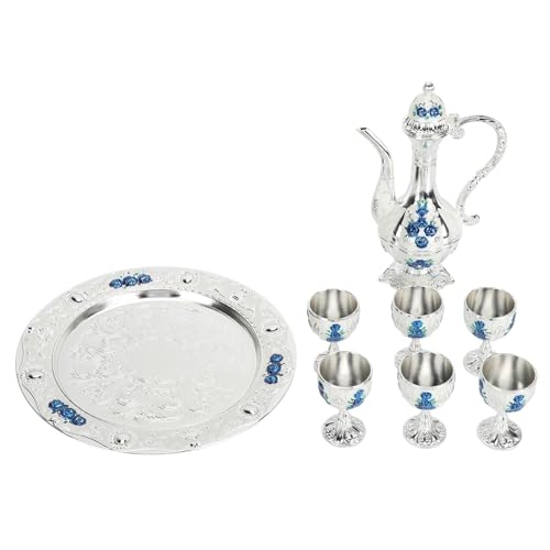 Set Vintage de Copas de Aleación de Zinc con Bandeja y 6 Copas miniatura 6
