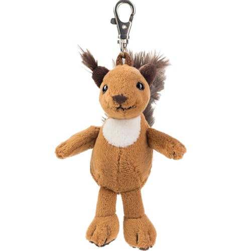 Plüsch-Anhänger Eichhörnchen „Luzy“ – Schaffer 0250 - ca. 12 cm - Niedlicher Schlüsselanhänger & Taschenanhänger mit Karabiner - Weich & hochwertig - Geschenkidee für Kinder & Erwachsene - braun-weiß