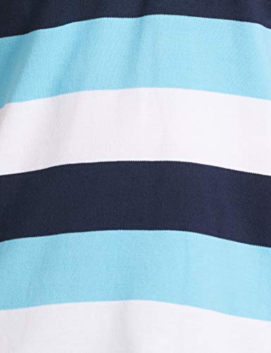 Image of Color Plus Men's Striped Slim Fit T-Shirt (COKV00809-B3 Medium Blue 00S)