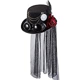 Cappello a cilindro Steampunk con decorativo in pizzo, ti consente di essere misterioso, di utilizzare qualsiasi festa in costume come Halloween.