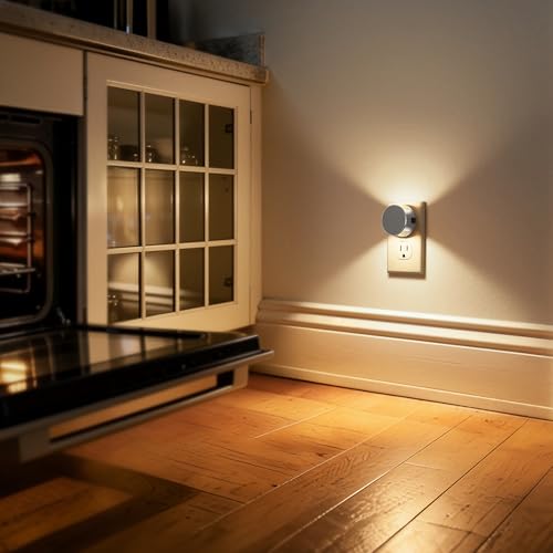 Image of Briignite Night Lights Plug into Wall Dusk to Dawn Sensor Nightlight | [2 Pack] Brightness Adjustable, 3000K Soft White, Dimmable Plug in Night Light for Bathroom Bedroom, Hallway