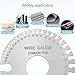 karmiero 2Pcs Metal Gauge Thickness Tool, Wire Gauges Size for Welding, Highly Accurate Wire Gauge Measuring, Standard Dual-Sided Round Wire Sheet Gage and Thickness Gauge for Wire Welding