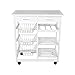 POPSPARK Carrito de cocina de madera con 3 cestas de metal y 4 ruedas giratorias (67 × 37 × 75 cm)
