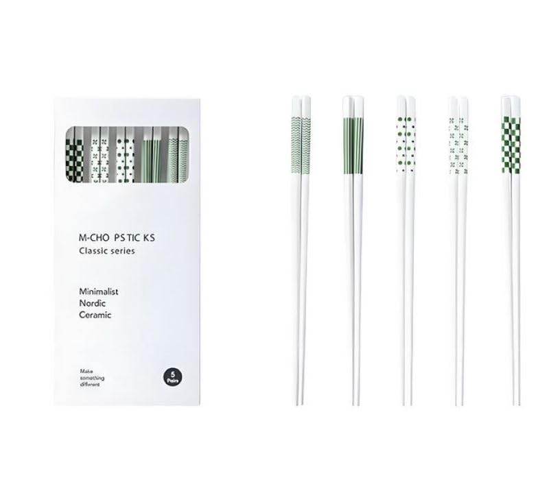 Palillos reutilizables de ceramica para sustituir cubiertos de madera 10 pares