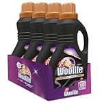 Lip Woolite Detersivo Lavatrice Capi Scuri, Neri e Jeans 25 Lavaggi, 4 confezioni da 1500 ml di Detersivo Lavatrice Liquido Capi Scuri con Cheratina