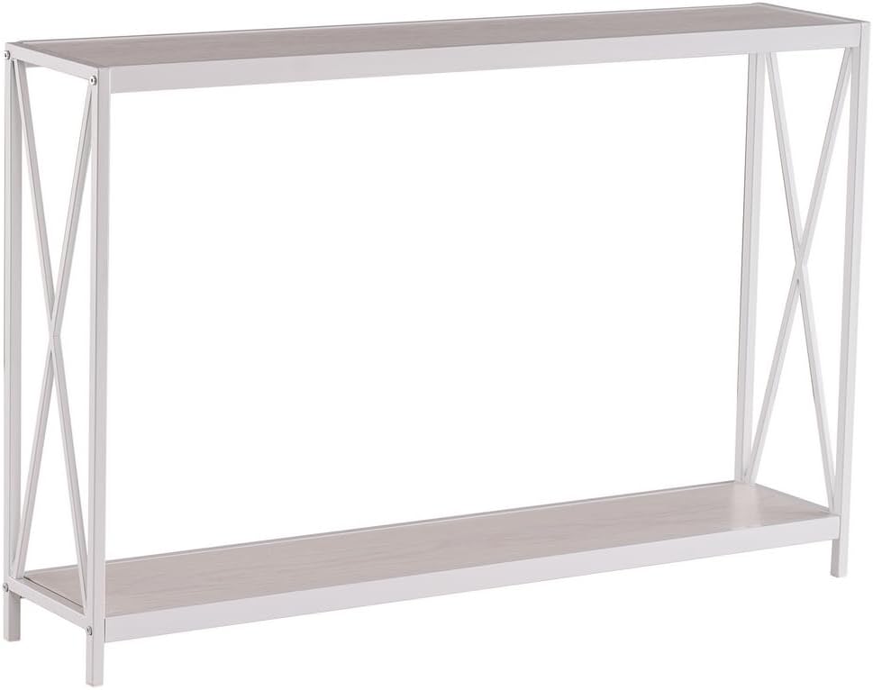 Console Table, 43.3 Inch Sofa Table with Shelf, Narrow Console Table, Small Sofa Table, Entryway Table with Shelves,2-Tier Long Skinny Table for Hallway, Entryway, Living Room, Foyer, Black