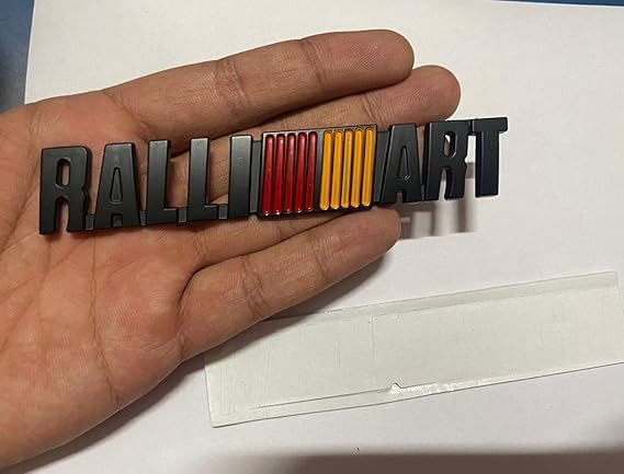- (RALLIART 3D Sticker-Black) 12 x 2.2cm Logo Car Bike Metal Logo Car Emblem 3D Badge Auto Racing Sport Sticker Grand Tourer Decal