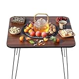 Estufa de mesa plegable de grano de madera cuadrada de carbón – Multifuncional para el hogar, camping, té, elaboración de té, barbacoa, calefacción
